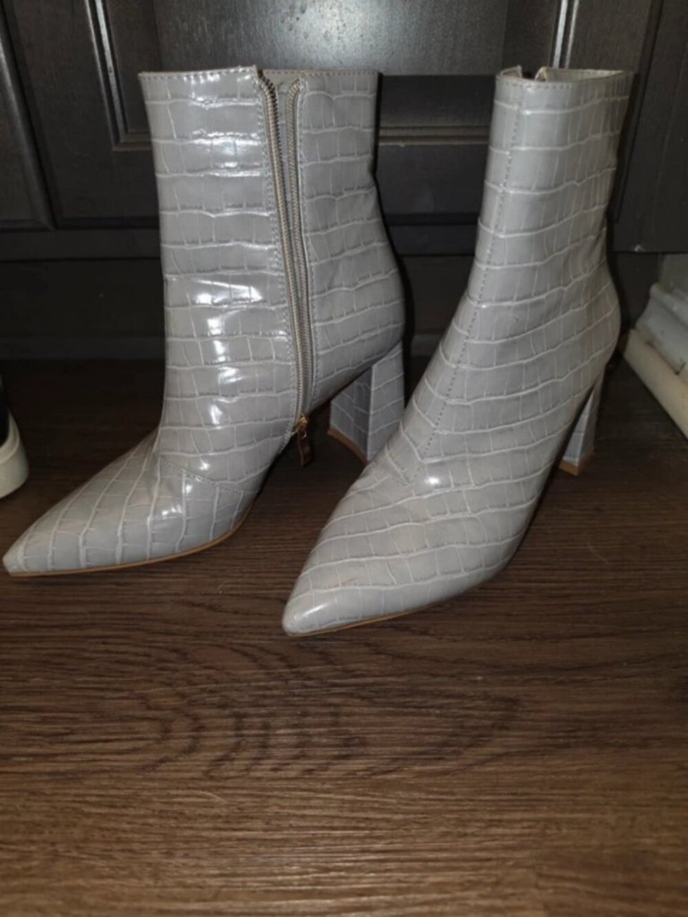 Croc-embossed Billini ankle boots size 8
